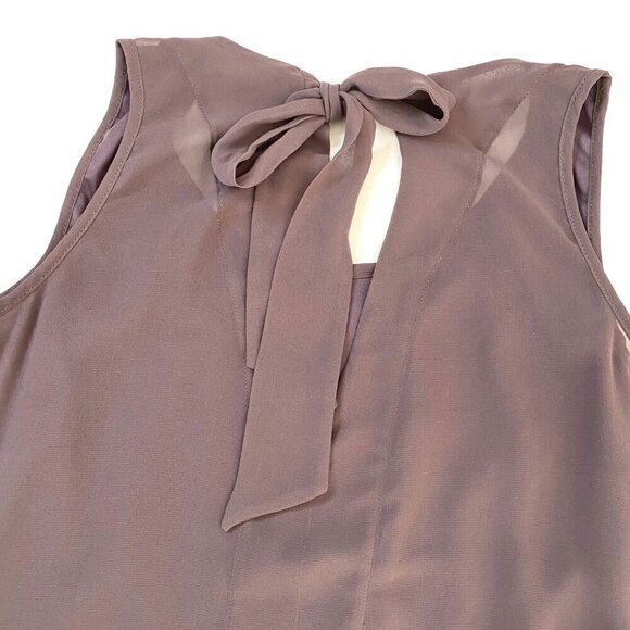 Studio Y Sequin Chiffon Sleeveless Top with Bow Tie Back & Rose Pattern Size M - Picture 4 of 9
